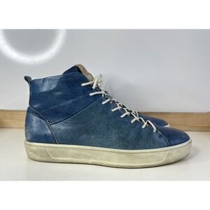 ECCO Soft 8 High Top Boots / Blue Leather / Men's Size 47 US 13